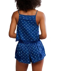 Free People Women's Midnight Muse 2-Piece Scoop Neck Top and Shorts Set