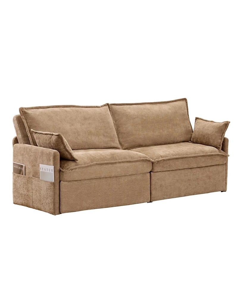 Streamdale Furniture Versatile 3-in-1 Chenille Sleeper Sofa with Storage & Charging