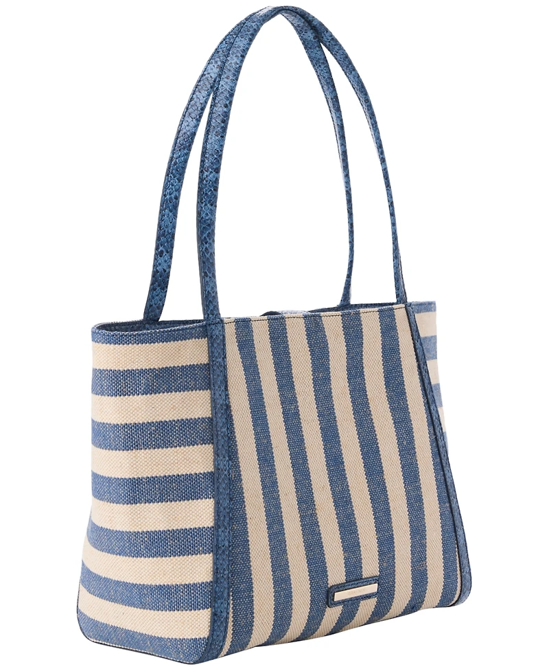 Brahmin Mona Striped Large Tote Bag