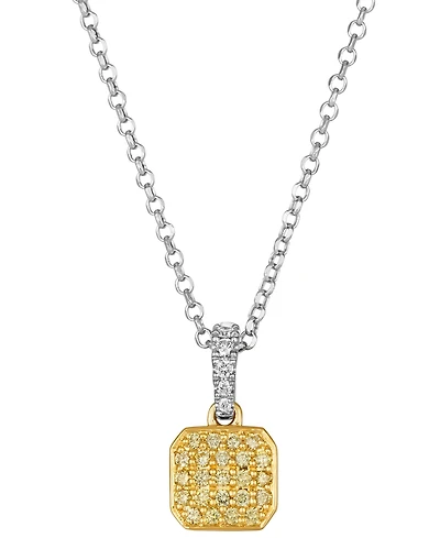 Le Vian Sunny Yellow Diamond (1/5 ct. t.w.) & Vanilla Diamond (1/25 ct. t.w.) Pendant Necklace in 14k Two-Tone Gold