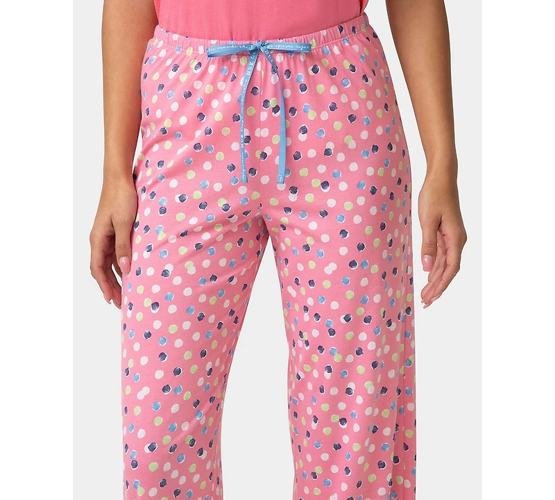 Hue Women's Chalk Dot Printed Mid-Rise Pants