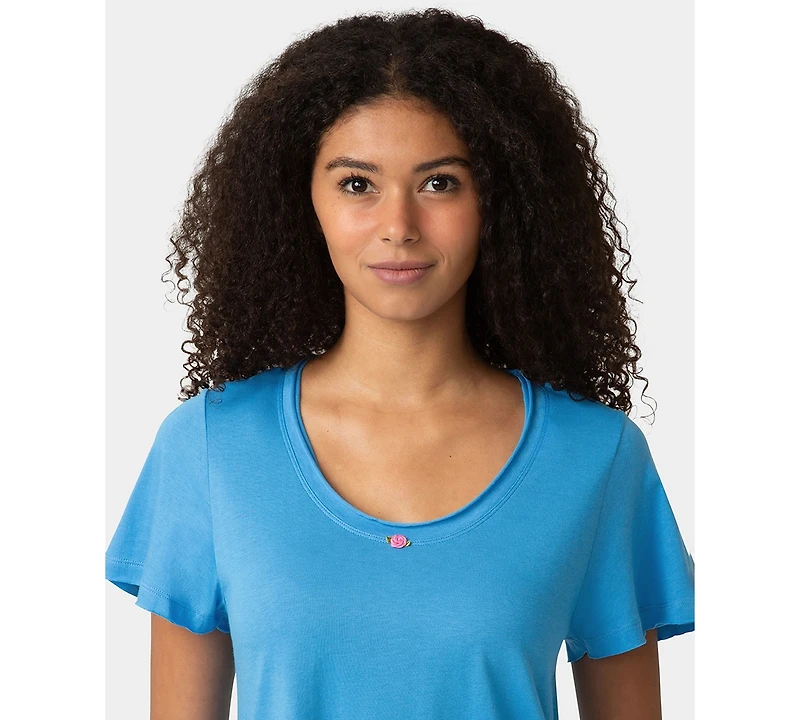 Hue Women's Short-Sleeve Rosette Sleep T-Shirt
