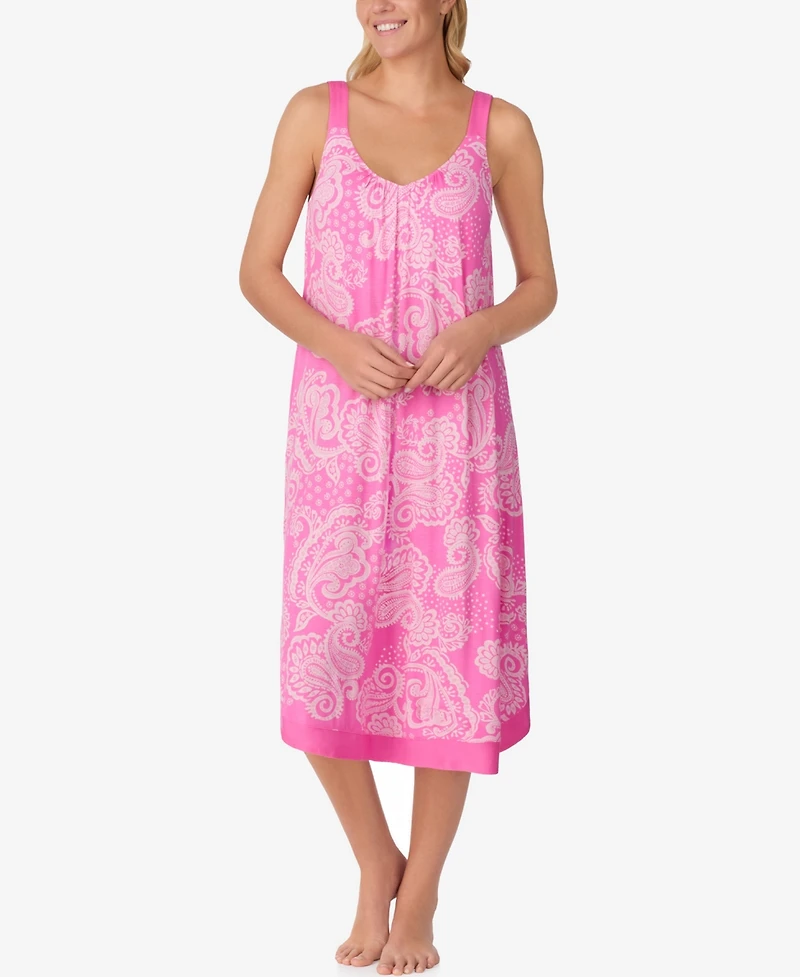 Ellen Tracy Women's Paisley Printed Sleeveless Midi Gown