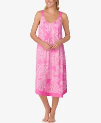 Ellen Tracy Women's Paisley Printed Sleeveless Midi Gown