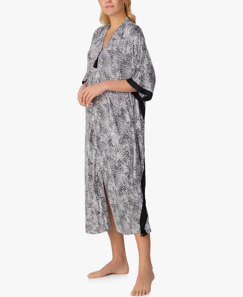 Ellen Tracy Zip-Front Printed Caftan