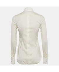 Pre-Owned Balenciaga Women's Cream Cotton Long Sleeve Shirt
