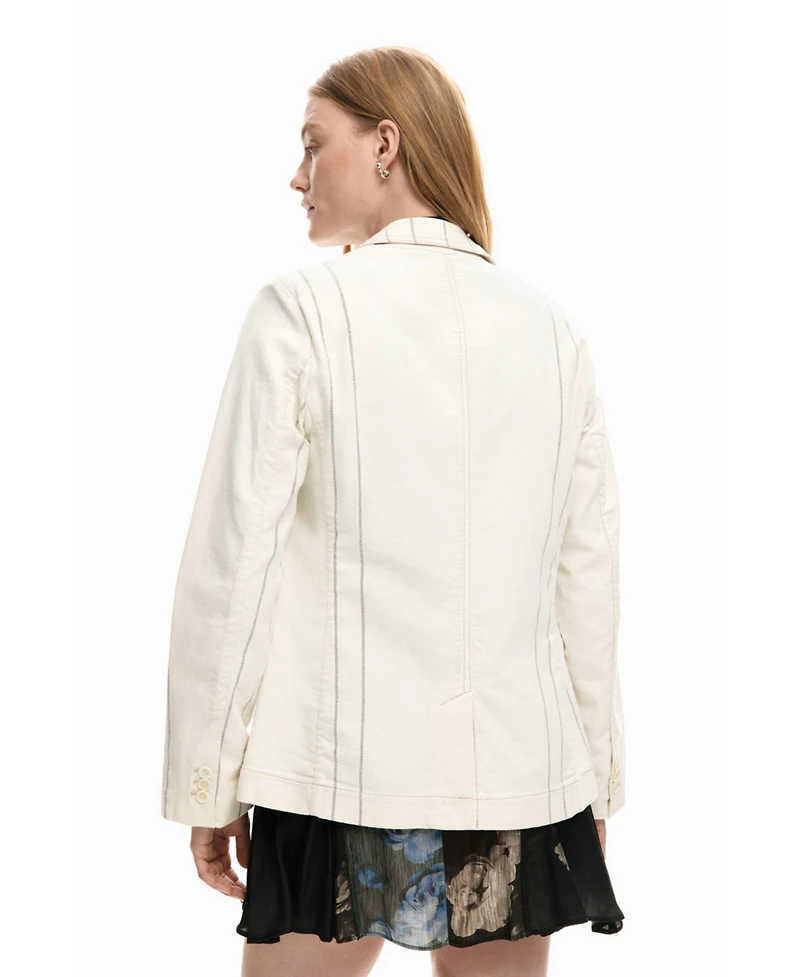 Desigual Women's Asymmetric striped blazer