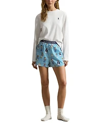 Polo Ralph Lauren Women's All-Over Bear Striped Sleep Boxers
