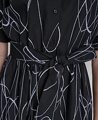 Dkny Women's Collared Midi Shirt Dress