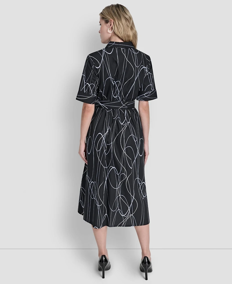 Dkny Women's Collared Midi Shirt Dress