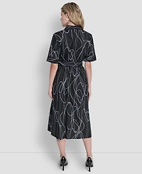 Dkny Women's Collared Midi Shirt Dress