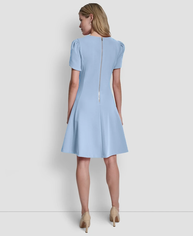 Dkny Women's Tulip Sleeve Fit and Flare Dress