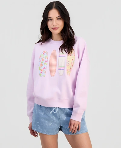 Self Esteem Juniors' Patchwork Surfboard Sweatshirt