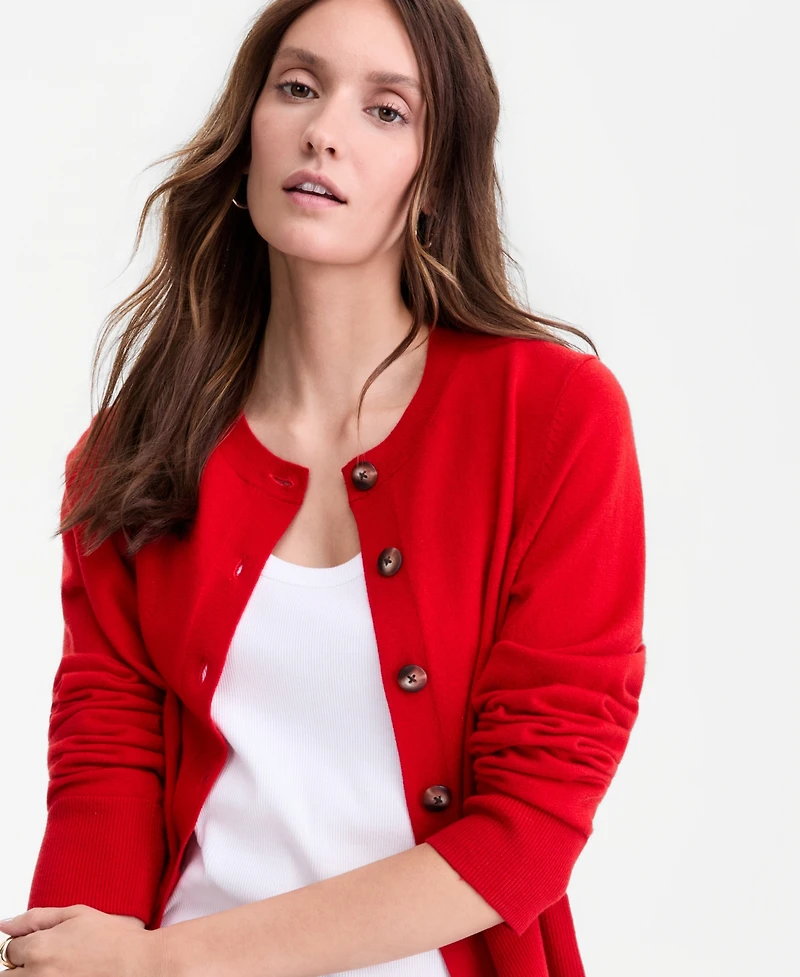 On 34th Women's Cropped Crewneck Cardigan, Macy's Exclusive