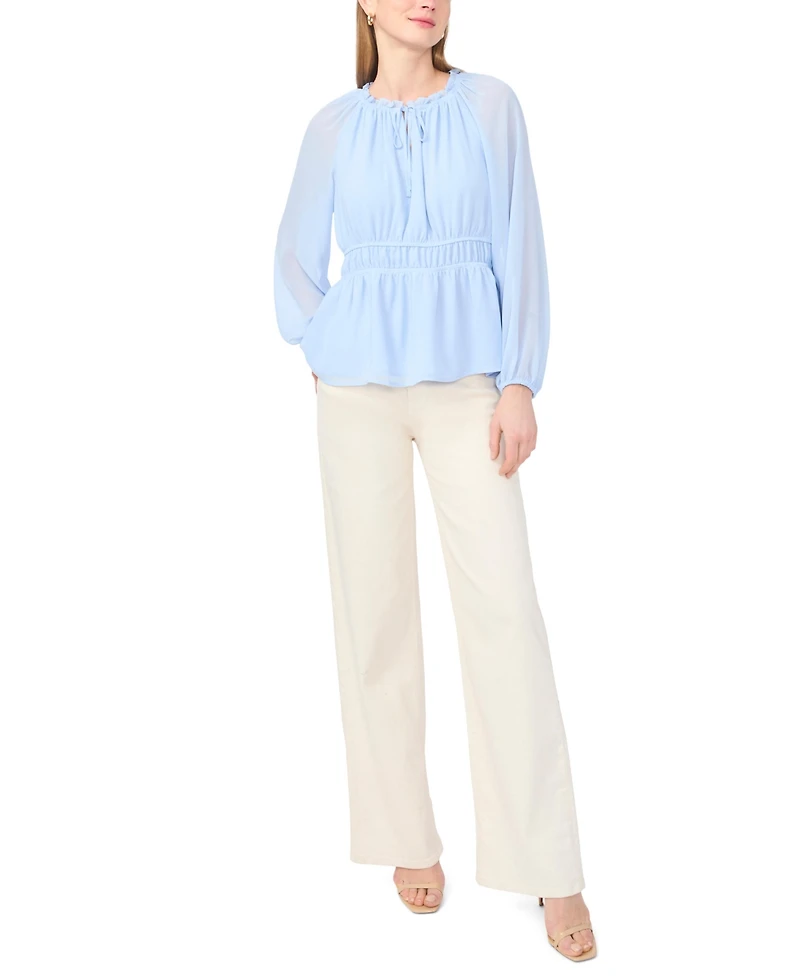 Vince Camuto Women's Double Elastic Waist Crewneck Top