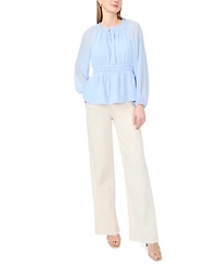 Vince Camuto Women's Double Elastic Waist Crewneck Top