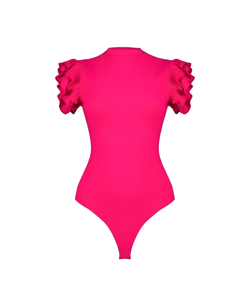 Ivonne Women's Ruffle Sleeve Bodysuit