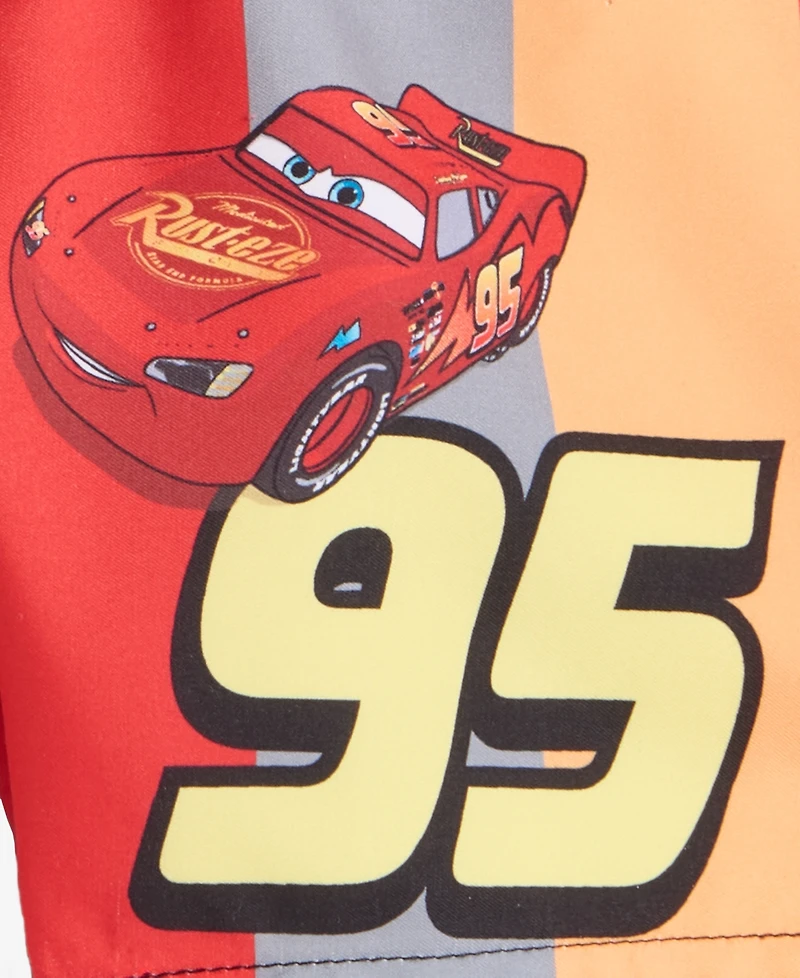 Dreamwave Toddler Boys' 2T-4T Cars Long-Sleeve Rashguard & Mesh-Lined Swim Trunks, 2-Piece Set