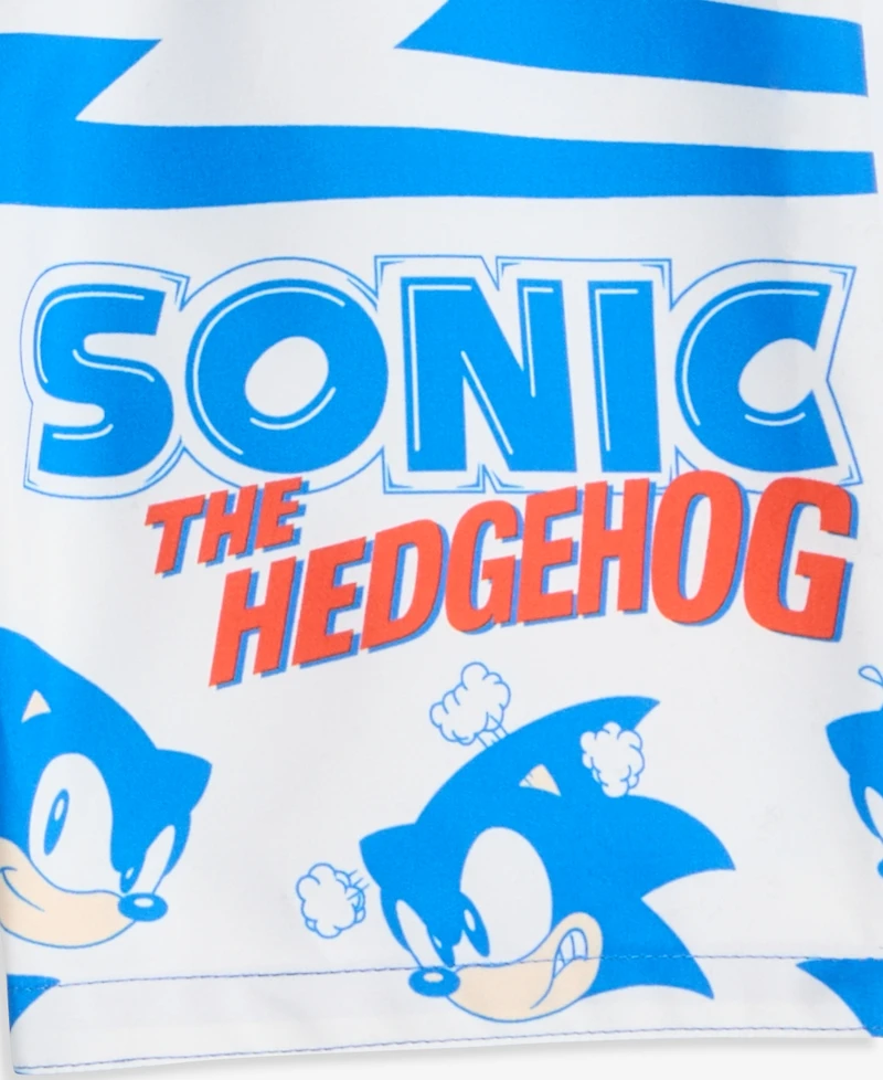 Sonic Boys' 4-6X Short Sleeve Rashguard & Mesh-Lined Trunks, 2-Piece Swim Set