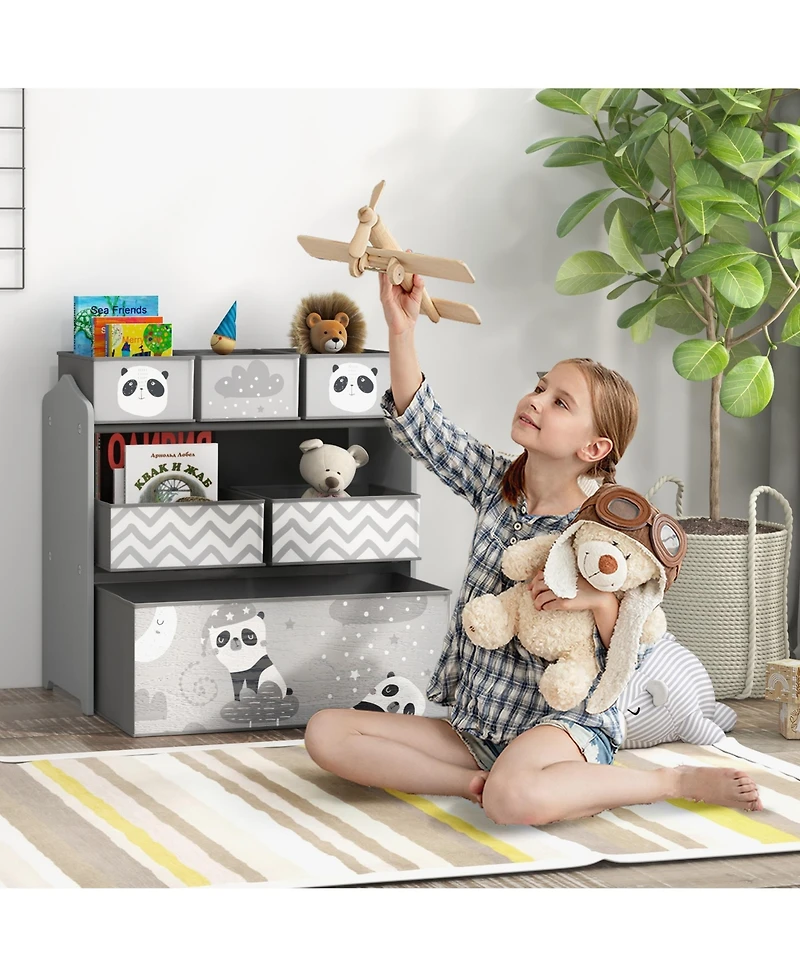Kids Toy Storage Organizer for Ages Three to Eight with Multi Size Bins