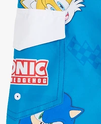 Sonic Boys' 4-7 Short-Sleeve Rashguard & Mesh-Lined Swim Trunks, 2-Piece Set