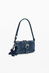 Desigual Women's Small denim crossbody wallet with appliques