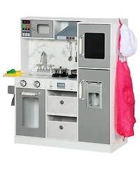 Hongge Kids Play Kitchen with Lights Sounds Ice Maker Role Play Set for Ages 3 to 6