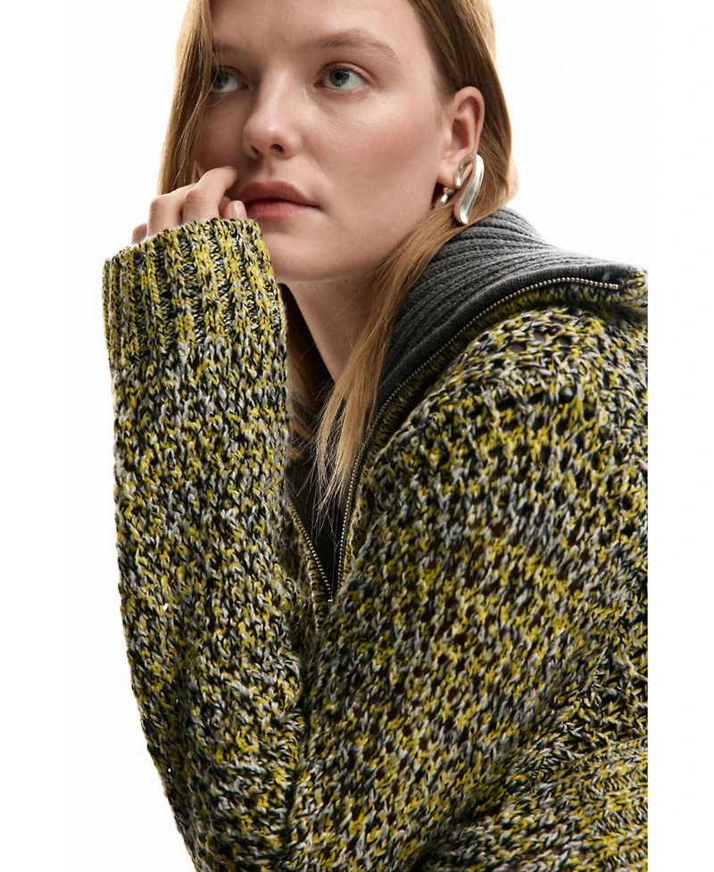 Desigual Women's Zipper Knit Sweater