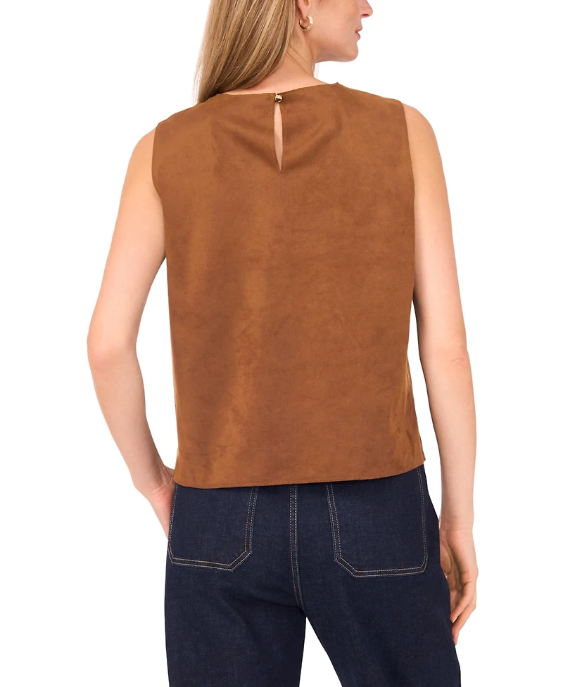 Vince Camuto Women's Faux-Suede Sleeveless Top