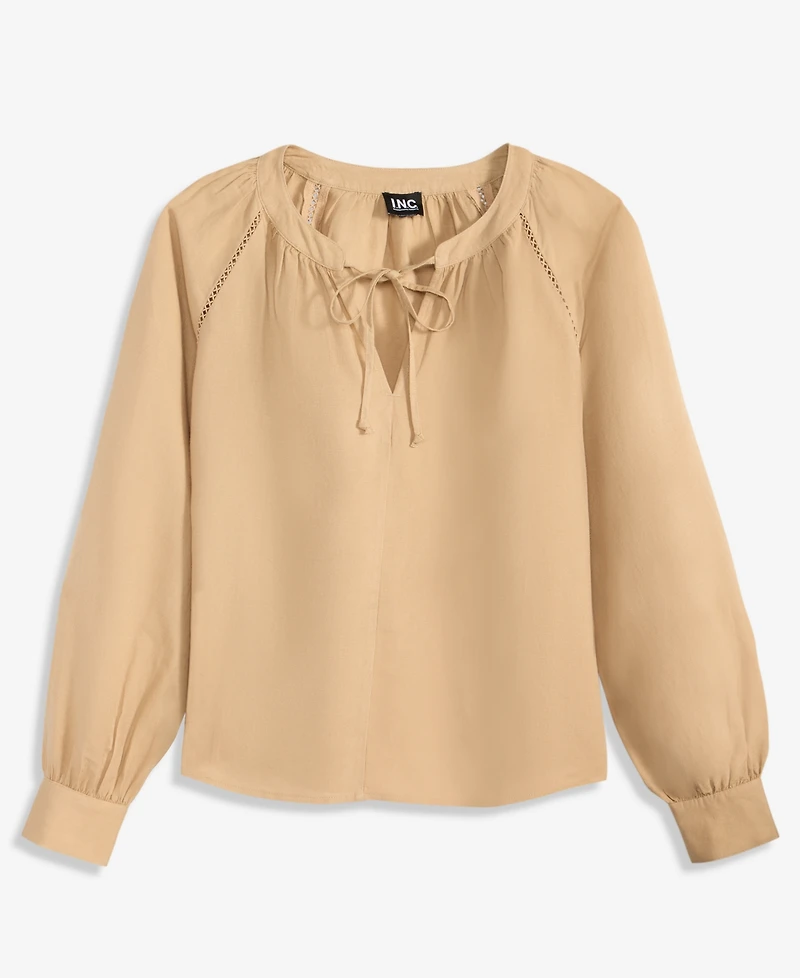 I.n.c. International Concepts Petite Split-Neck Blouson-Sleeve Blouse, Macy's Exclusive