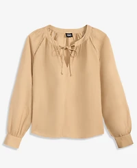 I.n.c. International Concepts Petite Split-Neck Blouson-Sleeve Blouse, Macy's Exclusive