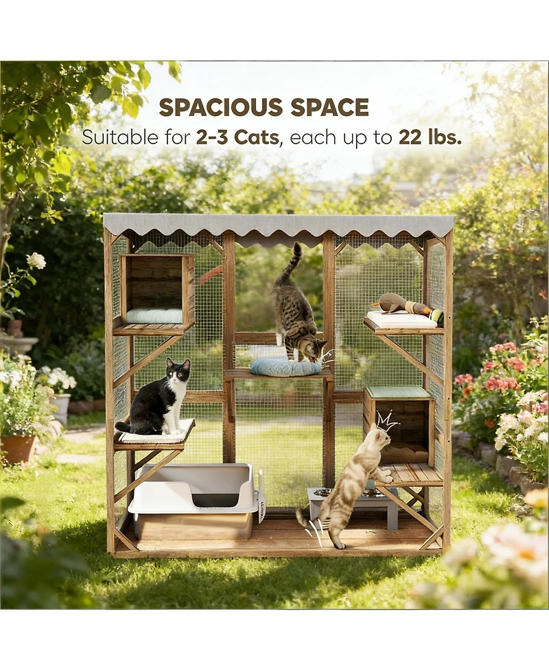 Zeus & Ruta Cat Enclosure Outdoor Cat Enclosure with Multi-Level
