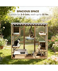 Zeus & Ruta Cat Enclosure Outdoor Cat Enclosure with Multi-Level