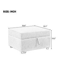 Streamdale Furniture 26.6" Ottoman Movable Storage Footrest for Living Room, Bedroom