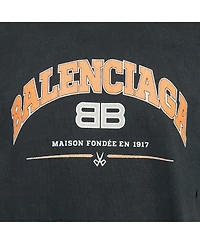 Pre-Owned Balenciaga Men's Unisex Black Logo Print Distressed T-Shirt