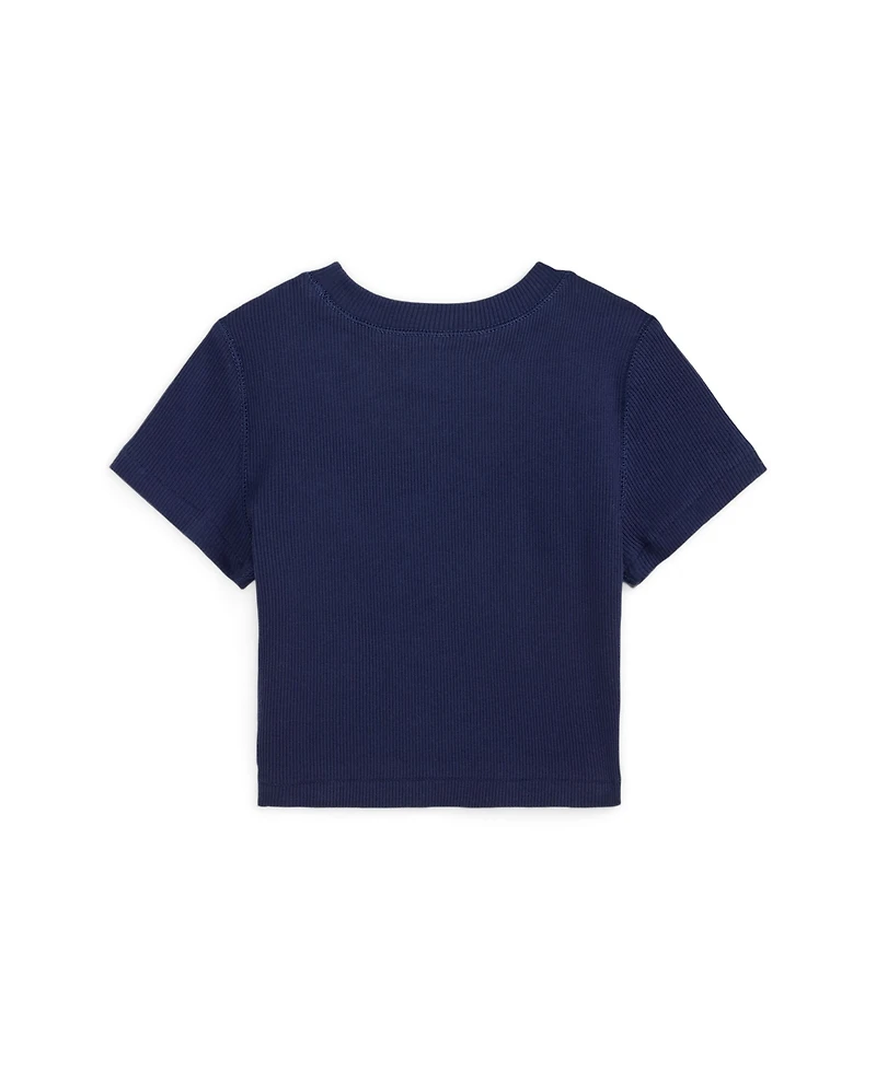 Polo Ralph Lauren Girls' 2T-6X Ribbed Crewneck Boxy T-Shirt