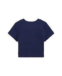 Polo Ralph Lauren Girls' 2T-6X Ribbed Crewneck Boxy T-Shirt