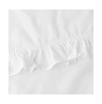 Ellis Curtain Classic Narrow Ruffle 2-Piece Rod Pocket Curtain Panel, White
