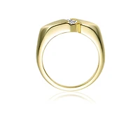 Rachel Glauber Modern Brilliant Cubic Zirconia Ring 14K Gold Plated