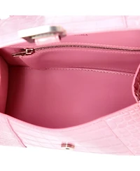 Pre-Owned Balenciaga Small Hourglass Top Handle Bag Embossed Leather