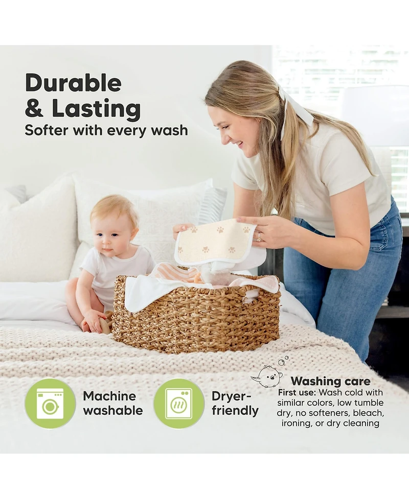 KeaBabies 6-Pack Cami Baby Washcloths for Newborn, Cotton Face Wash Cloths Babies, Soft & Absorbent Bath Towels