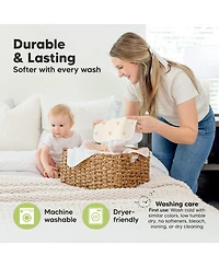 KeaBabies 6-Pack Cami Baby Washcloths for Newborn, Cotton Face Wash Cloths Babies, Soft & Absorbent Bath Towels