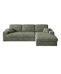 Streamdale Furniture Modern Corduroy Modular Sofa, Recliner Seat, 2-in-1 L-Shaped Sofa with Pillows