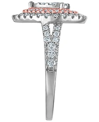 Macy's Diamond (1 ct. t.w.) Bridal Ring in 14k Two-Tone Gold