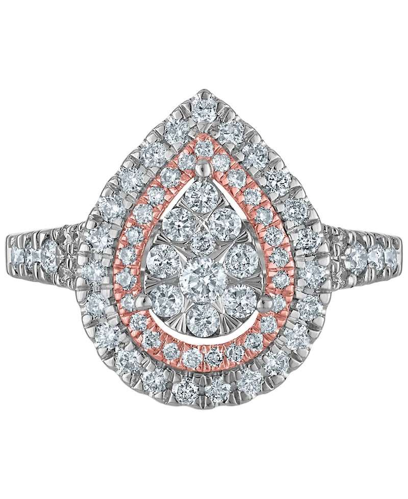 Macy's Diamond (1 ct. t.w.) Bridal Ring in 14k Two-Tone Gold