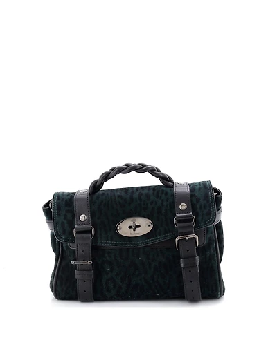 Pre-Owned Mulberry Mini Alexa Satchel Nm Printed Suede and Leather