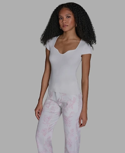 Bcbg Women's Sweetheart Neck Slim Fit Top