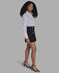 Bcbg Women's Collared Neck Layered Mini Dress