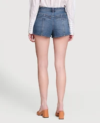 Avec Les Filles Women's High-Low Rise Denim Shorts