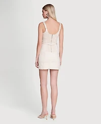 Avec Les Filles Women's Square Neck Stripe Mini Dress